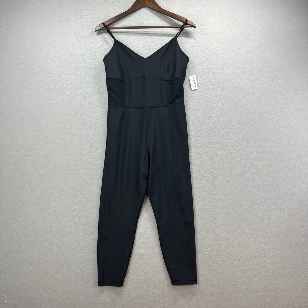 Old Navy Activewear Jumpsuit Womens Medium Black‎ Jumper Stretch Athleisure Gym